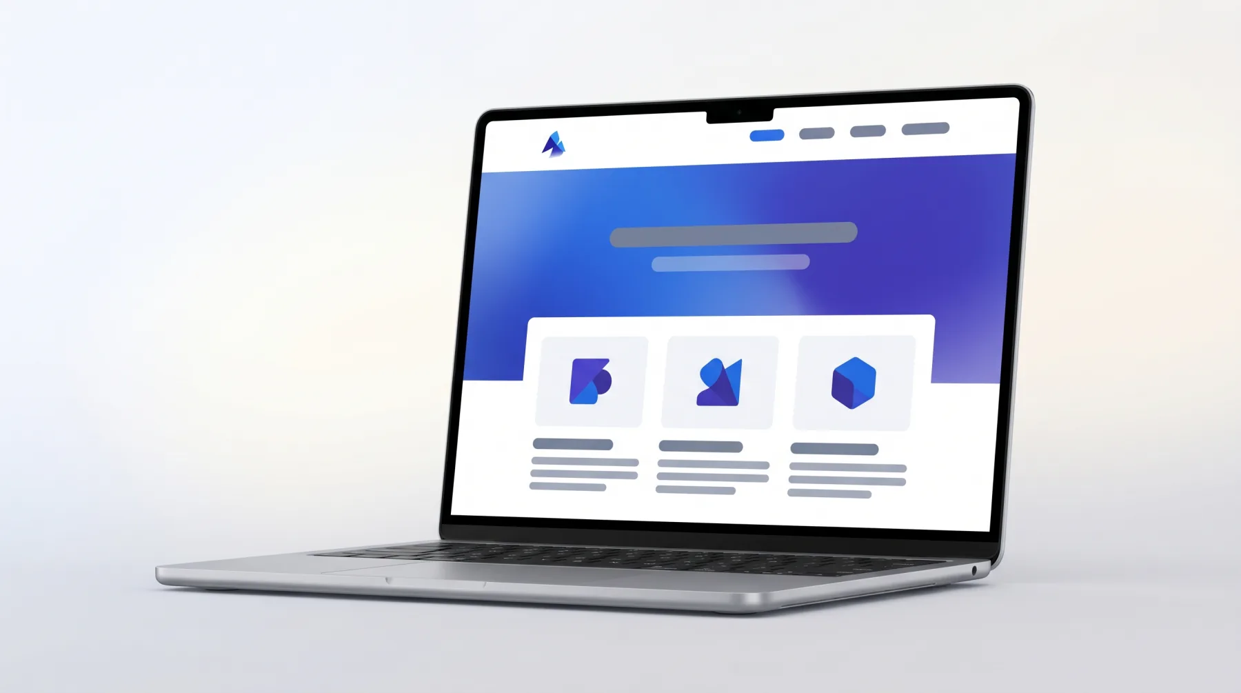 Aperçu d'un site vitrine moderne affiché sur un ordinateur portable